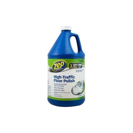 Amrep Zep High-Traffic Floor Polish, Gallon Bottle, 4 Bottles - ZUHTFF128 ZUHTFF128